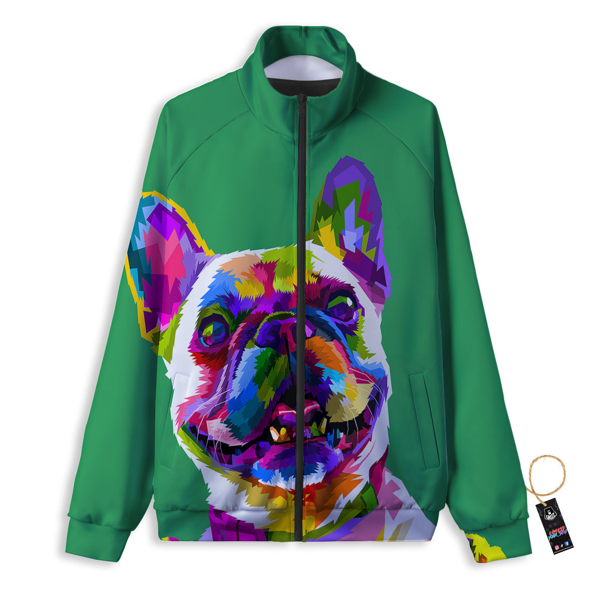 French Bulldog Coloful Print Track Jacket-grizzshop