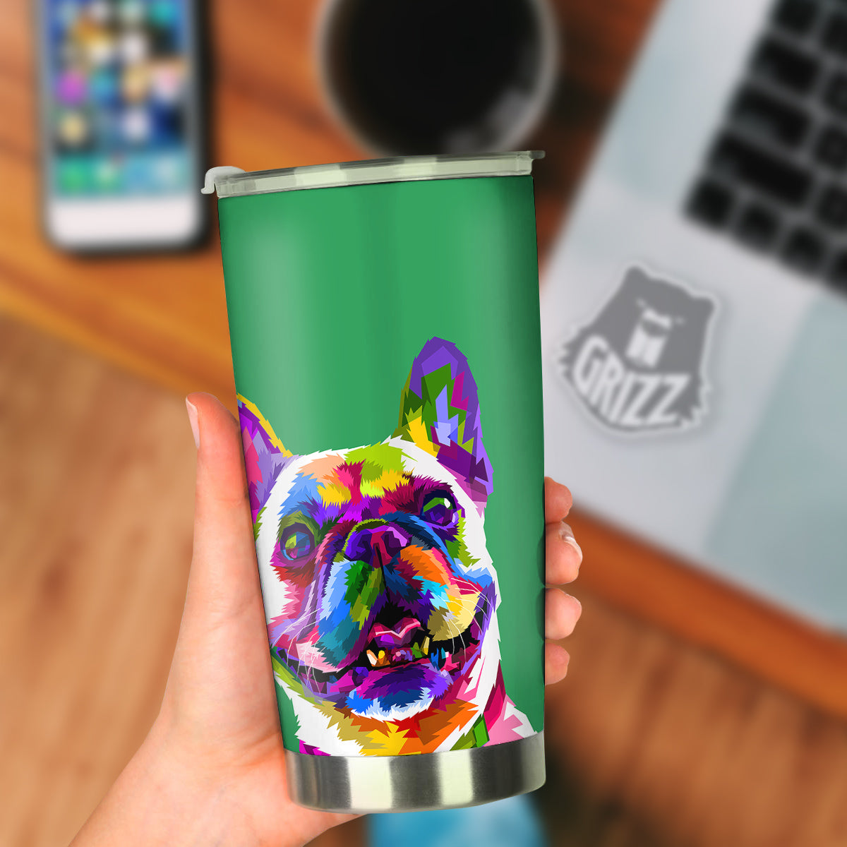 French Bulldog Coloful Print Tumbler-grizzshop