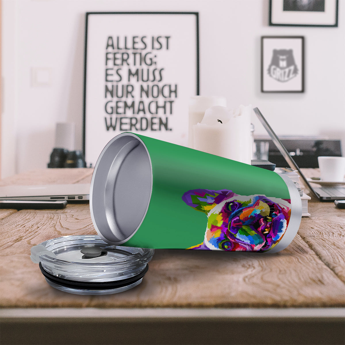 French Bulldog Coloful Print Tumbler-grizzshop