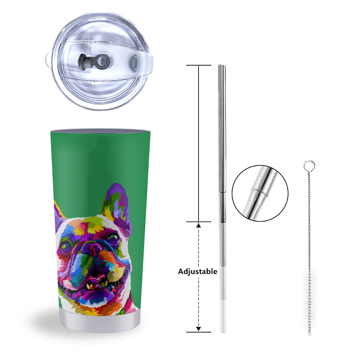 French Bulldog Coloful Print Tumbler-grizzshop