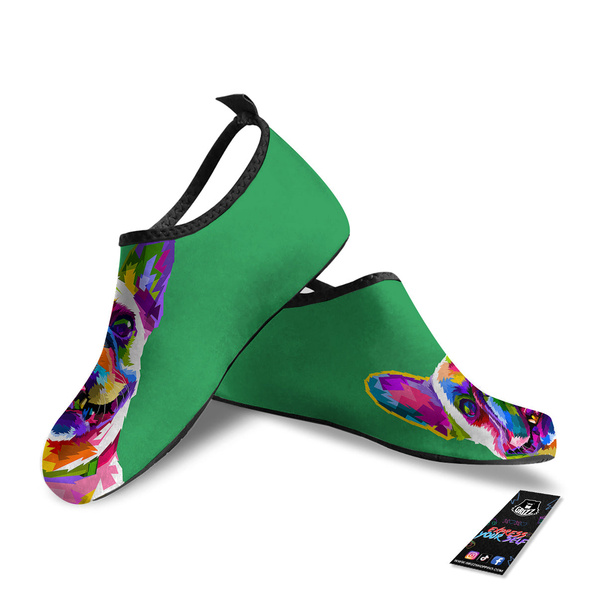 French Bulldog Coloful Print Water Shoes-grizzshop