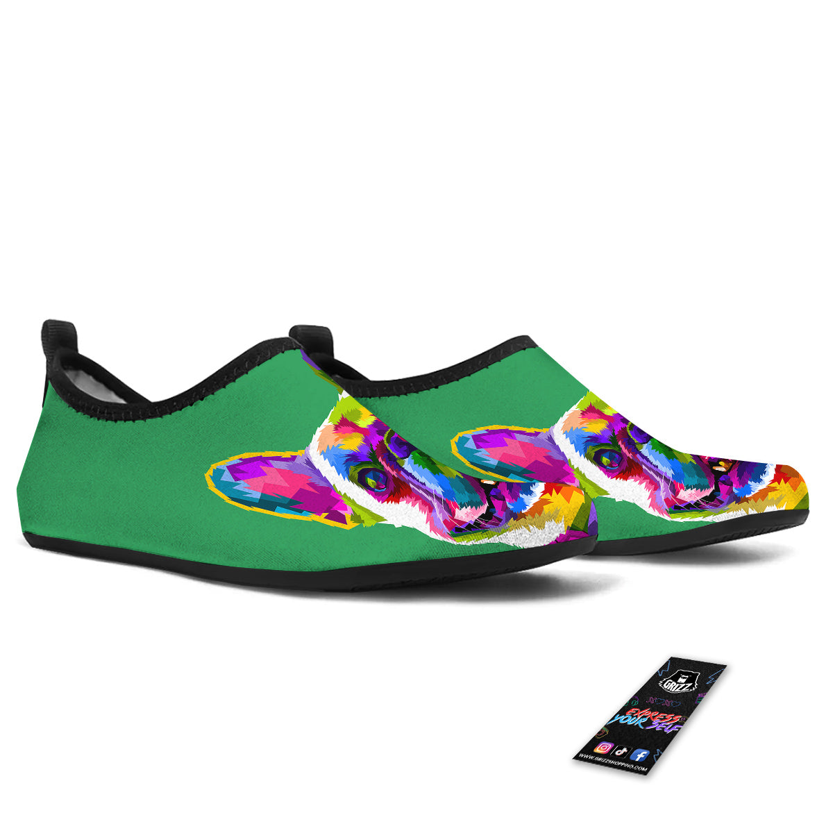 French Bulldog Coloful Print Water Shoes-grizzshop