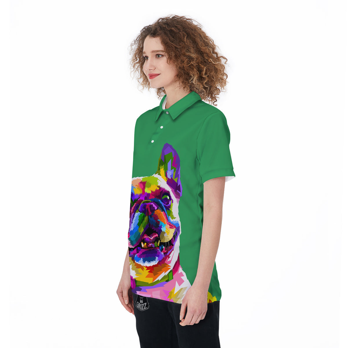 French Bulldog Coloful Print Women's Golf Shirts-grizzshop