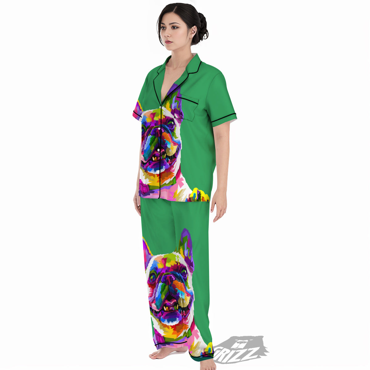 French Bulldog Coloful Print Women's Pajamas Set-grizzshop