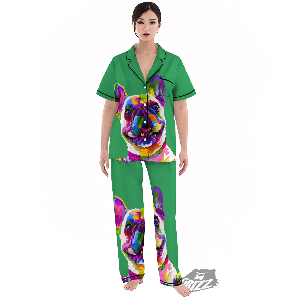 French Bulldog Coloful Print Women's Pajamas Set-grizzshop
