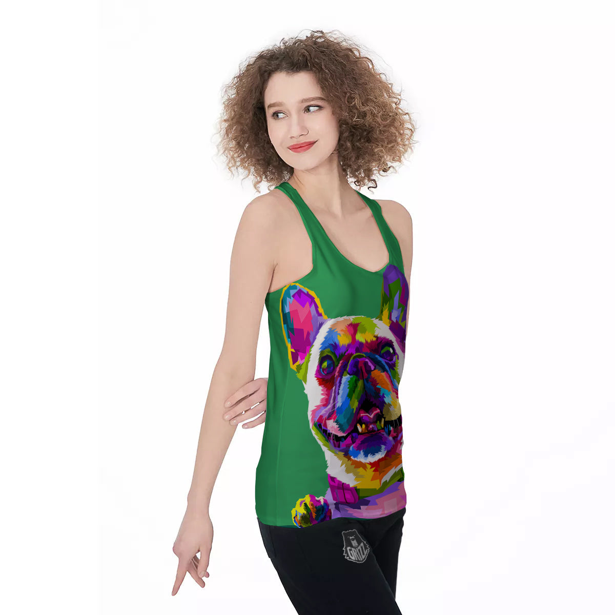 French Bulldog Coloful Print Women's Racerback Tank Top-grizzshop