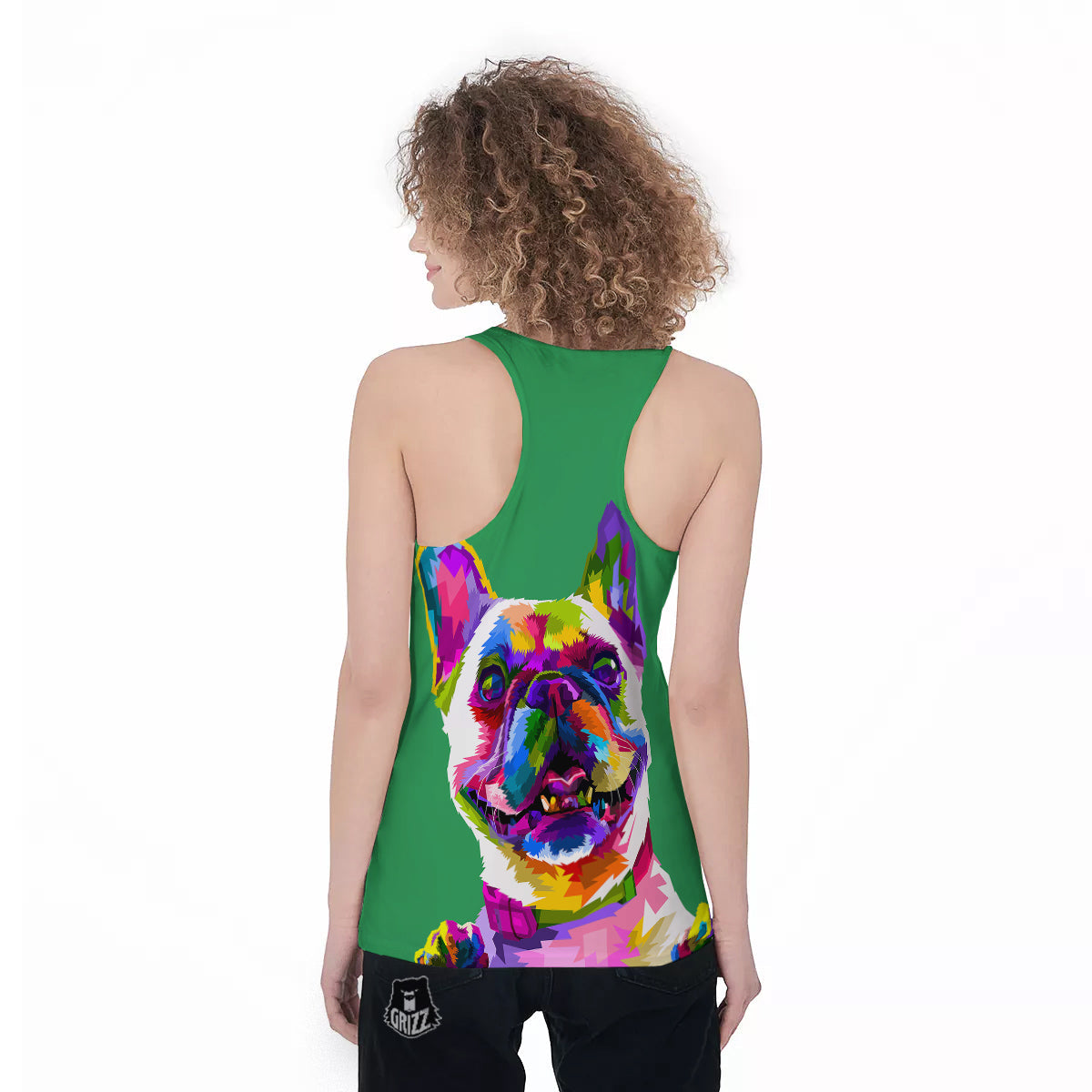 French Bulldog Coloful Print Women's Racerback Tank Top-grizzshop