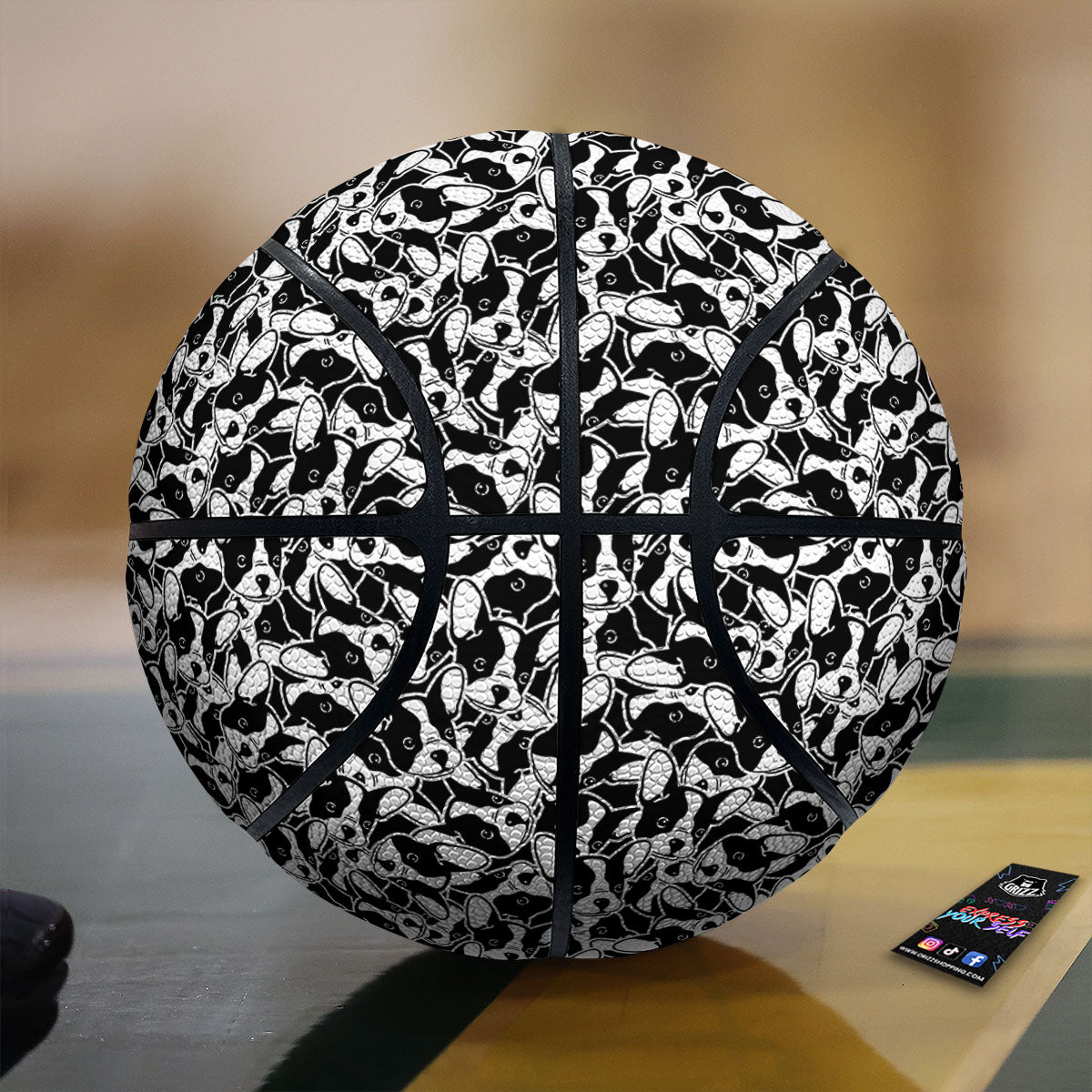 French Bulldog Faces Print Pattern Basketball-grizzshop