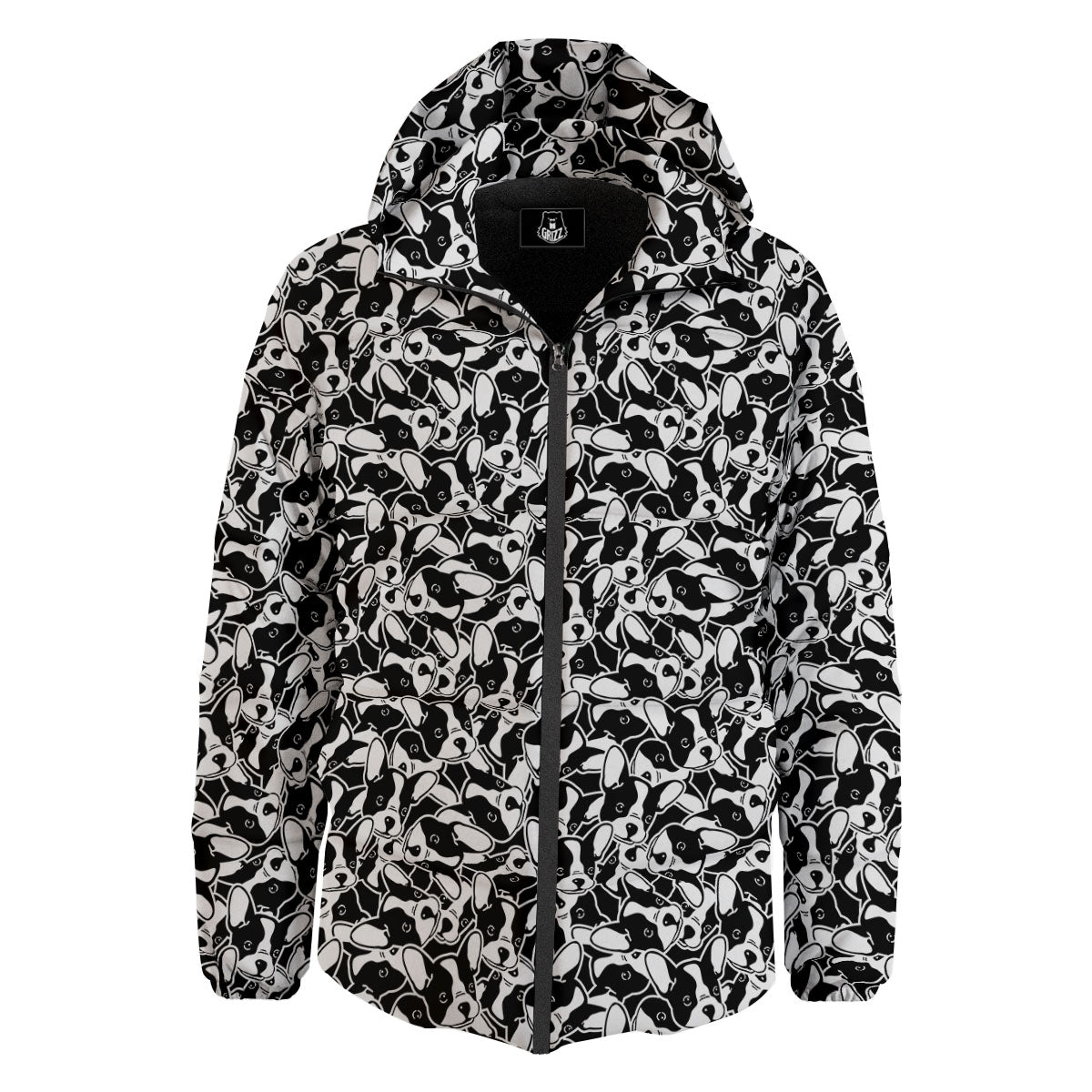 French Bulldog Faces Print Pattern Down Jacket-grizzshop