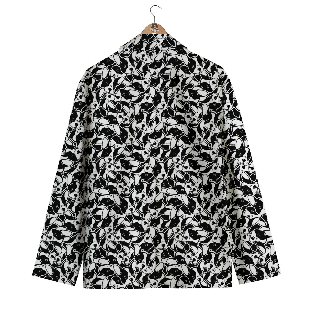 French Bulldog Faces Print Pattern Men's Blazer-grizzshop