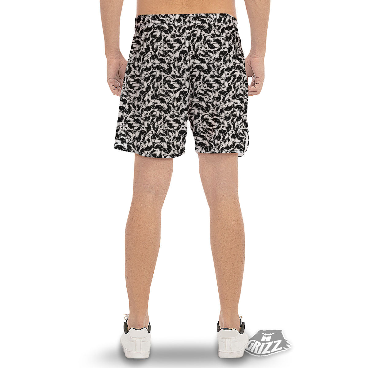French Bulldog Faces Print Pattern Men's Gym Shorts-grizzshop