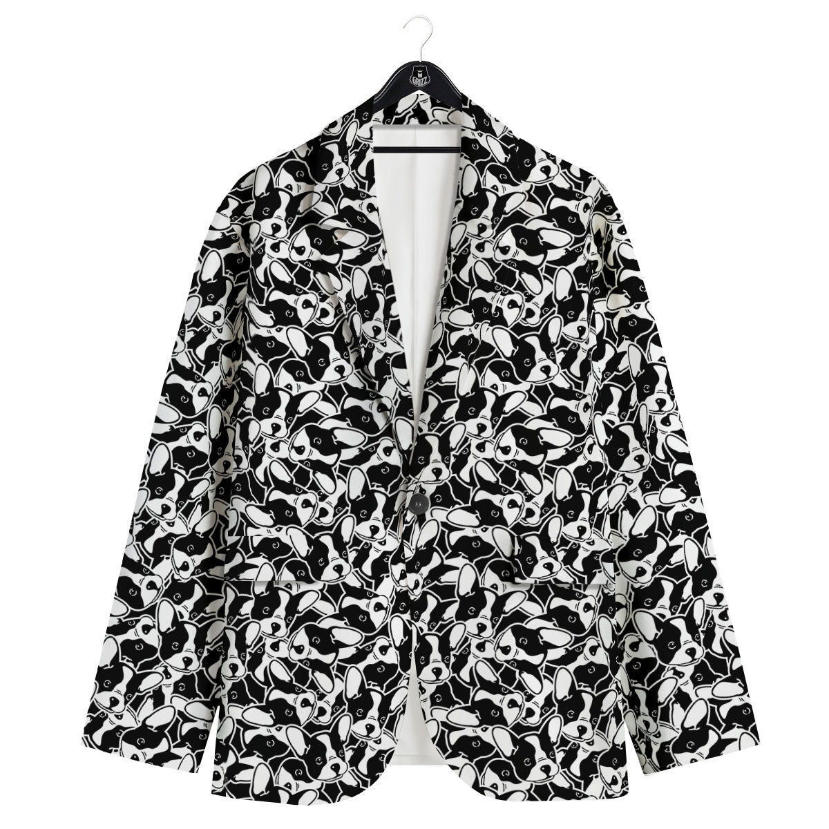 French Bulldog Faces Print Pattern Men's Sport Coat-grizzshop