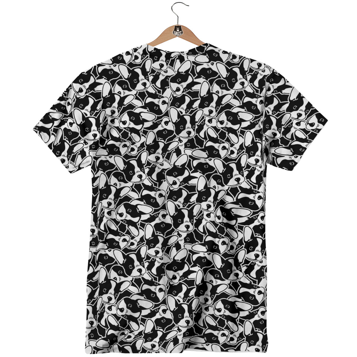 French Bulldog Faces Print Pattern T-Shirt-grizzshop