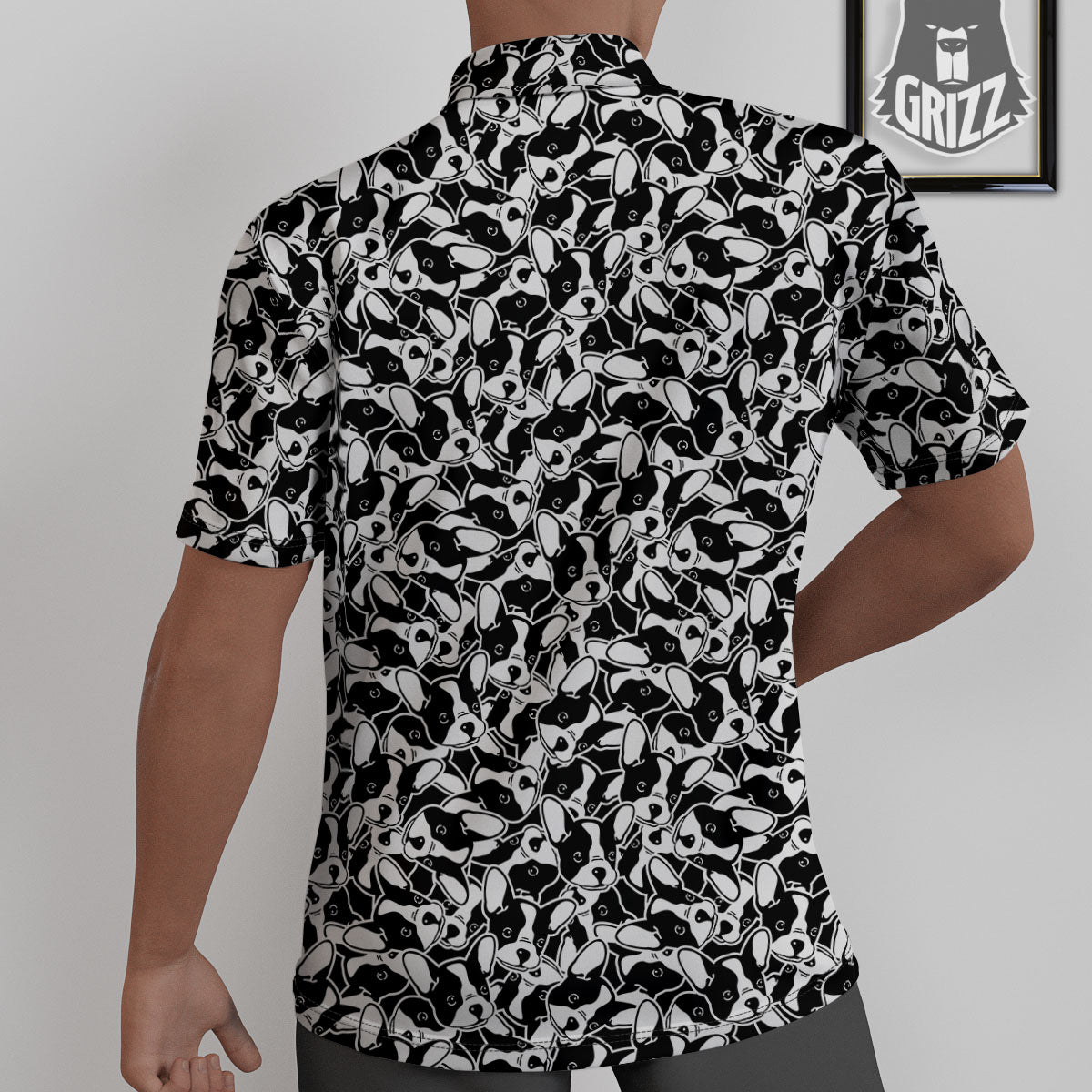 French Bulldog Faces Print Pattern Untucked Shirts-grizzshop