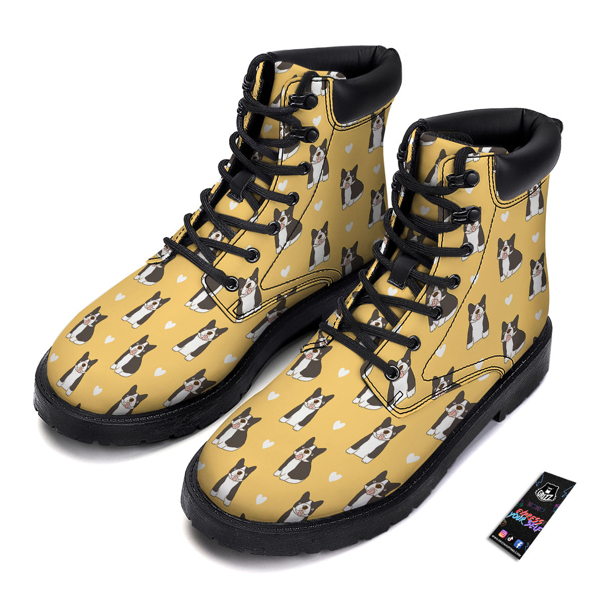 French Bulldog Lovely Print Pattern Boots-grizzshop