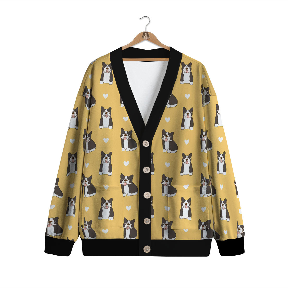French Bulldog Lovely Print Pattern Cardigan-grizzshop