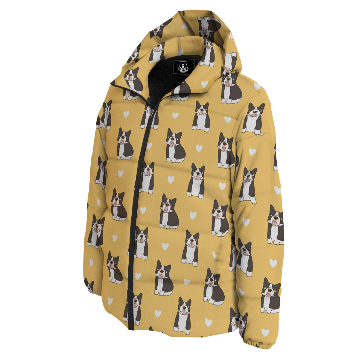 French Bulldog Lovely Print Pattern Down Jacket-grizzshop