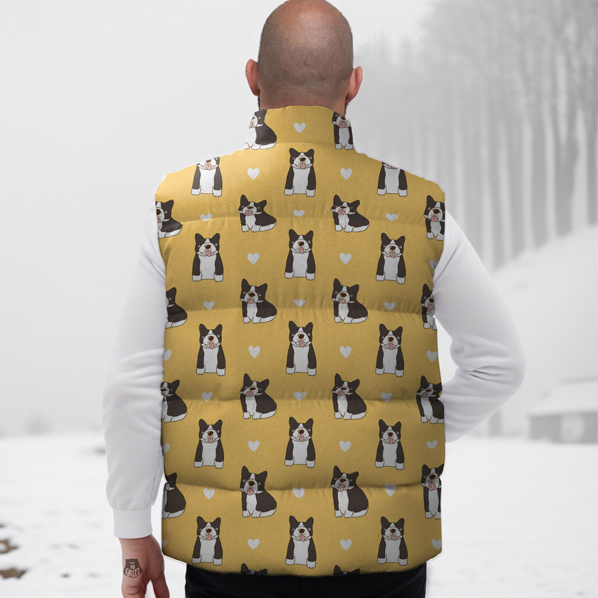 French Bulldog Lovely Print Pattern Down Vest