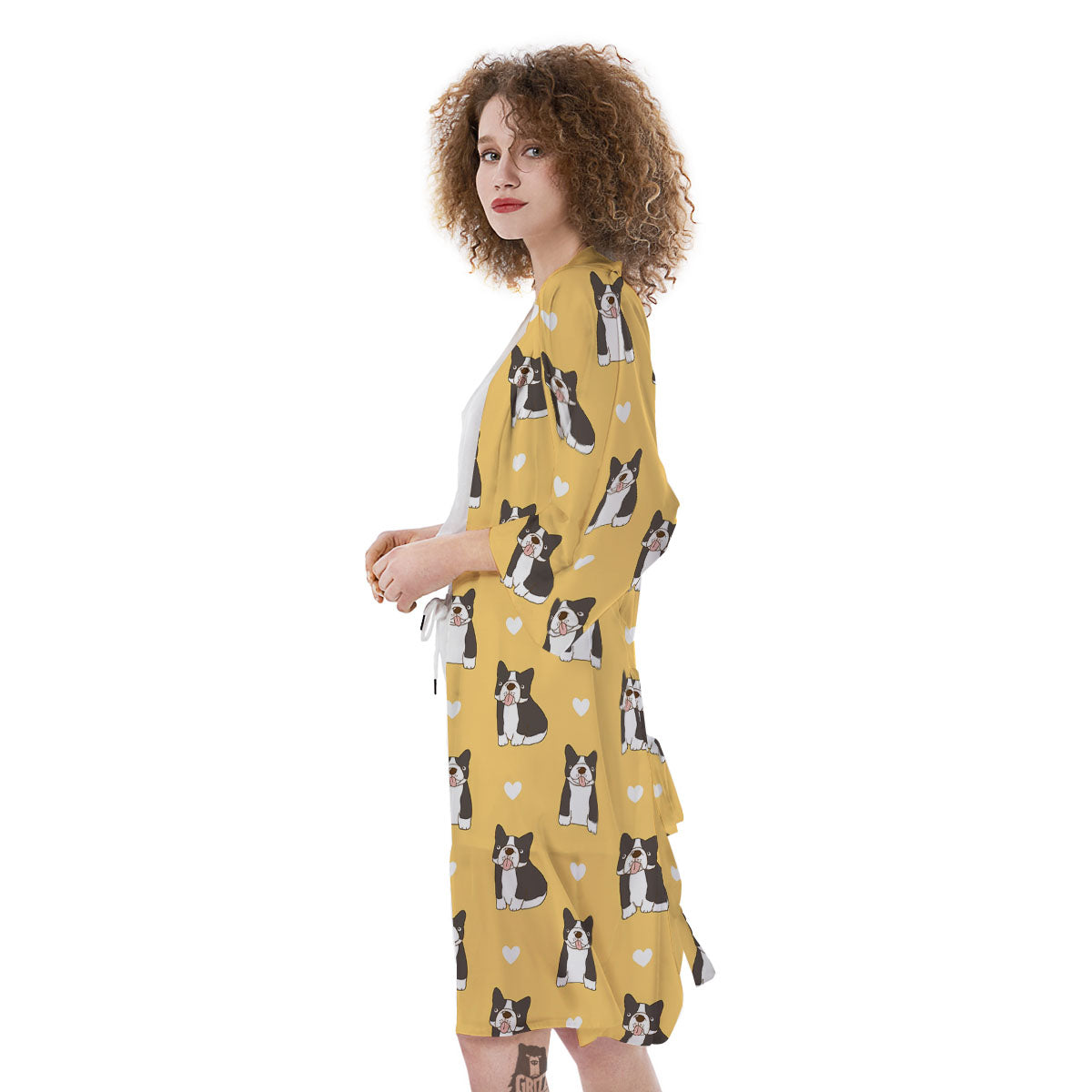 French Bulldog Lovely Print Pattern Kimono-grizzshop