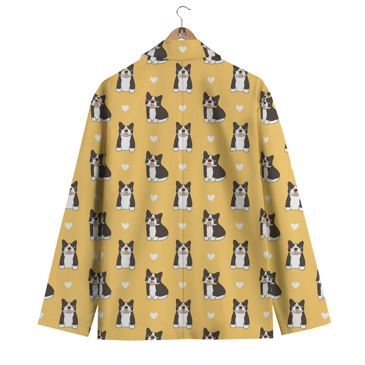 French Bulldog Lovely Print Pattern Men's Blazer-grizzshop