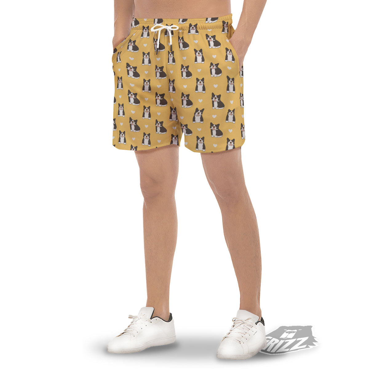 French Bulldog Lovely Print Pattern Men's Gym Shorts-grizzshop