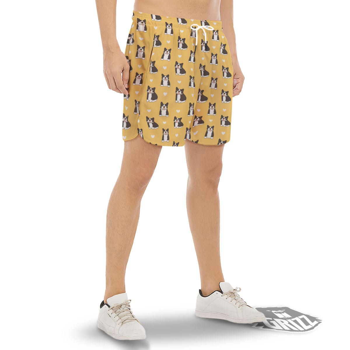 French Bulldog Lovely Print Pattern Men's Gym Shorts-grizzshop