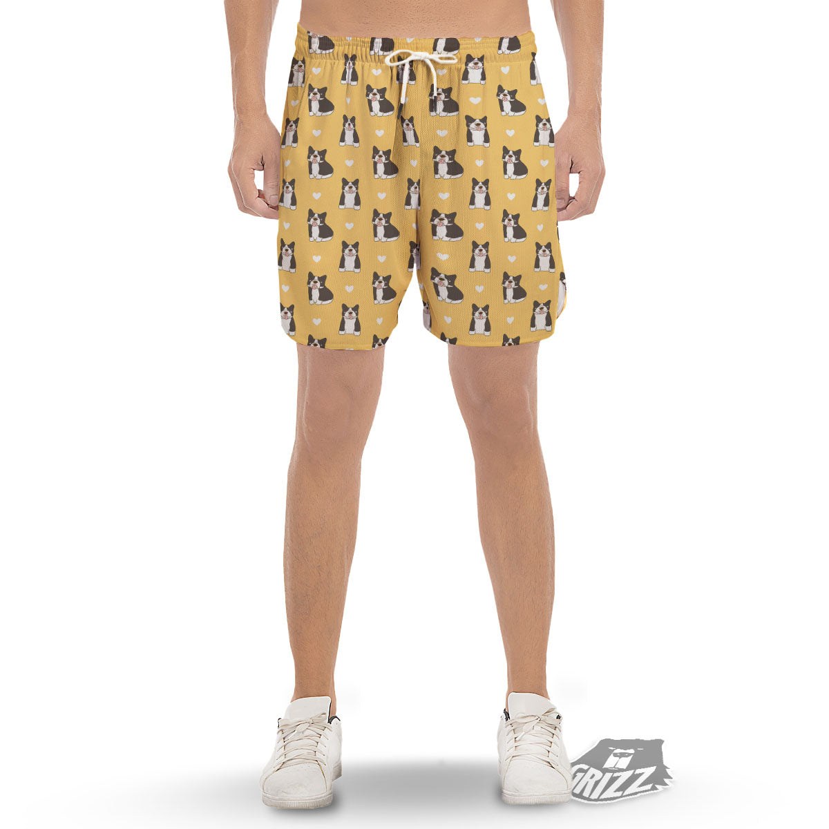 French Bulldog Lovely Print Pattern Men's Gym Shorts-grizzshop