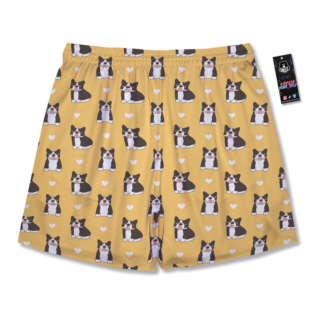 French Bulldog Lovely Print Pattern Men's Running Shorts-grizzshop