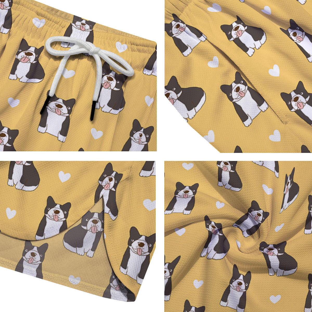 French Bulldog Lovely Print Pattern Men's Running Shorts-grizzshop