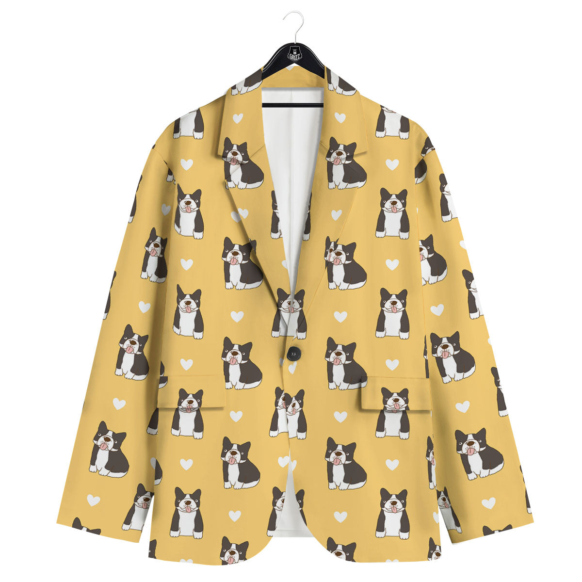 French Bulldog Lovely Print Pattern Men's Sport Coat-grizzshop
