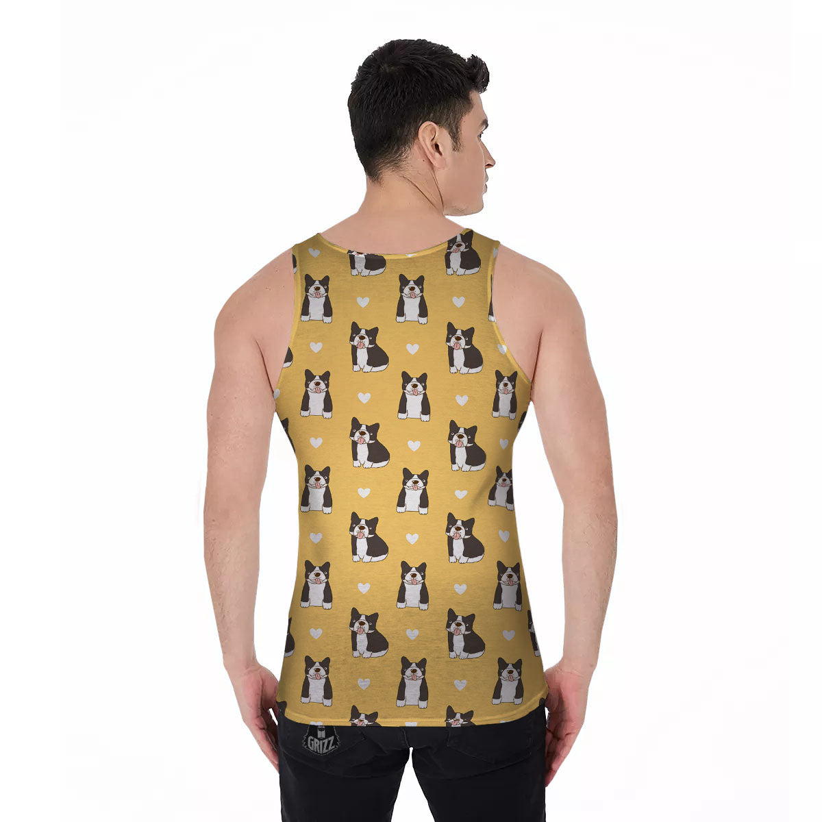 French Bulldog Lovely Print Pattern Men's Tank Top-grizzshop