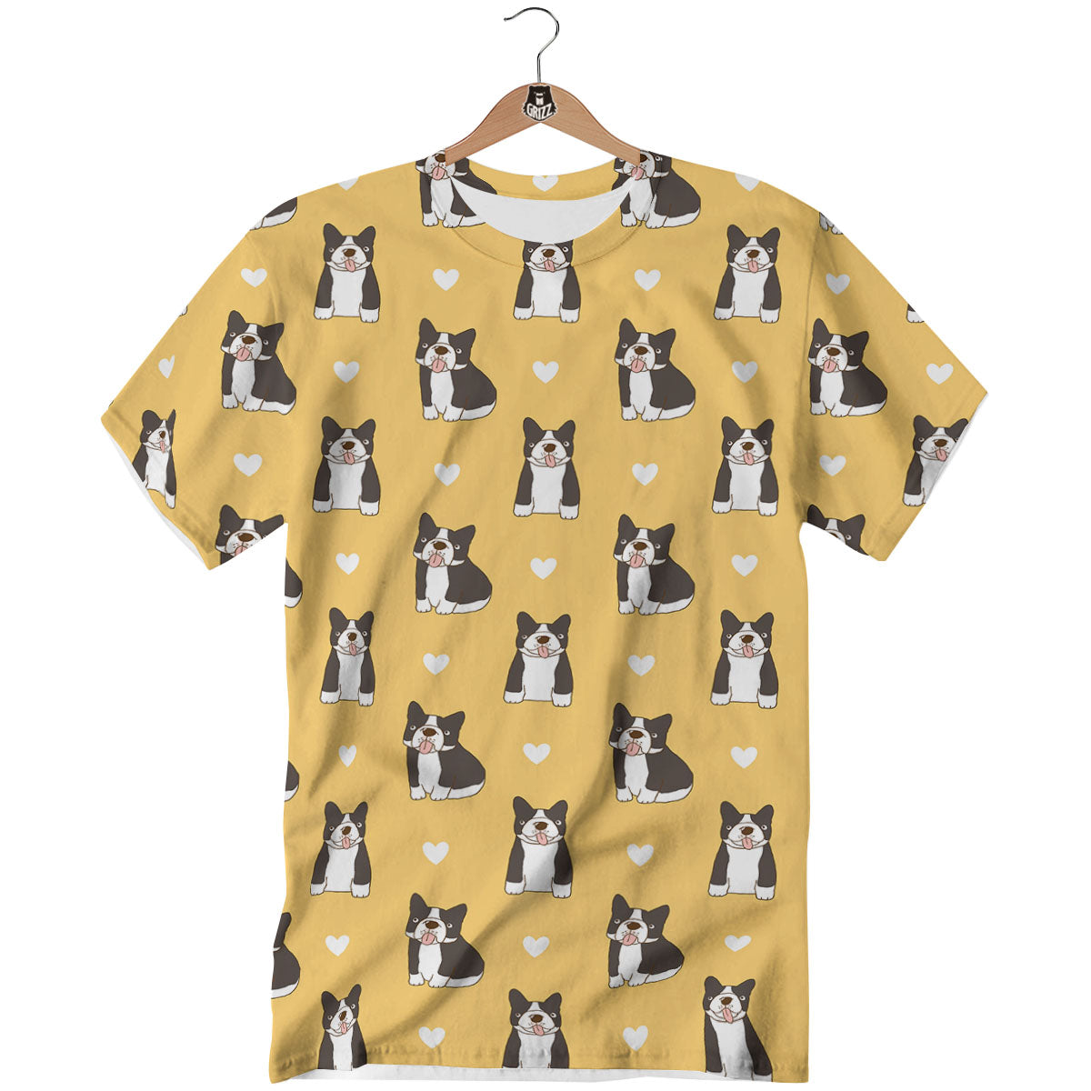 French Bulldog Lovely Print Pattern T-Shirt-grizzshop