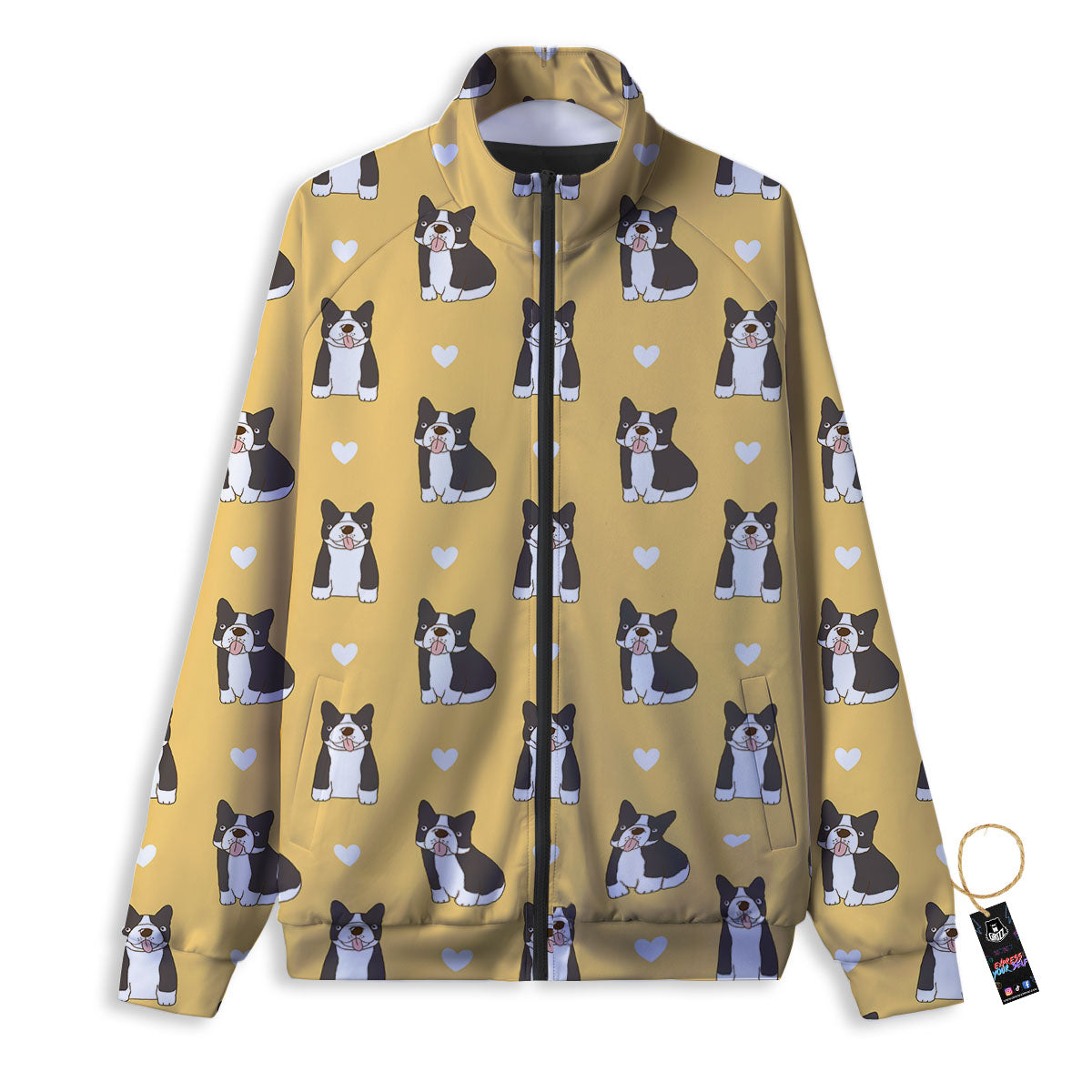 French Bulldog Lovely Print Pattern Track Jacket-grizzshop