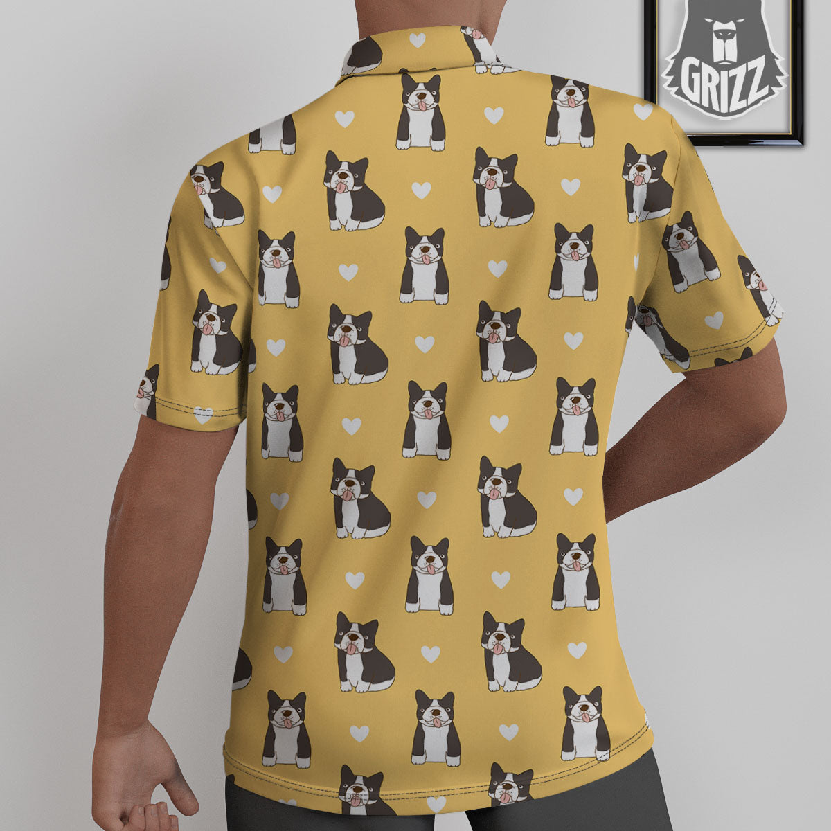 French Bulldog Lovely Print Pattern Untucked Shirts-grizzshop