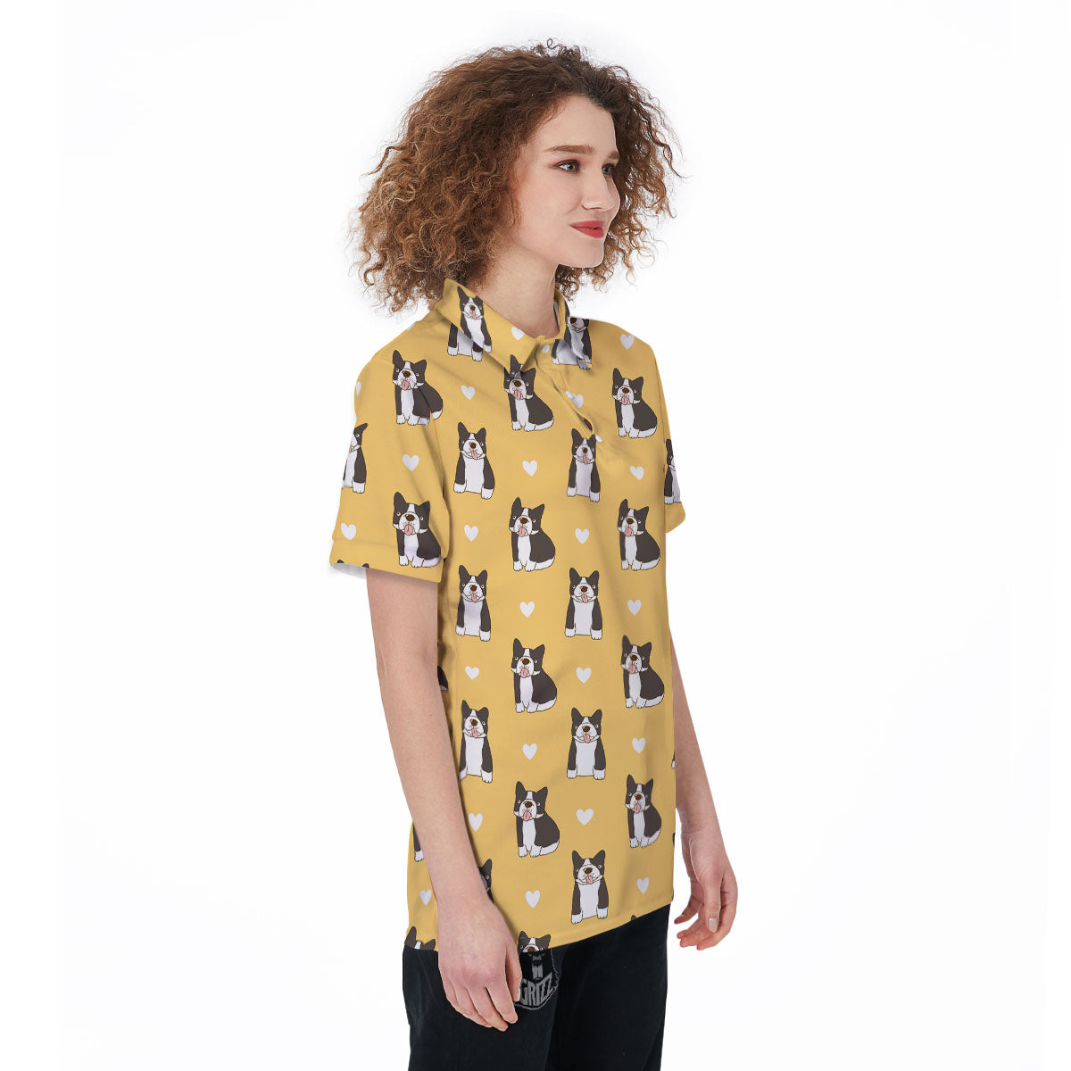 French Bulldog Lovely Print Pattern Women's Golf Shirts-grizzshop