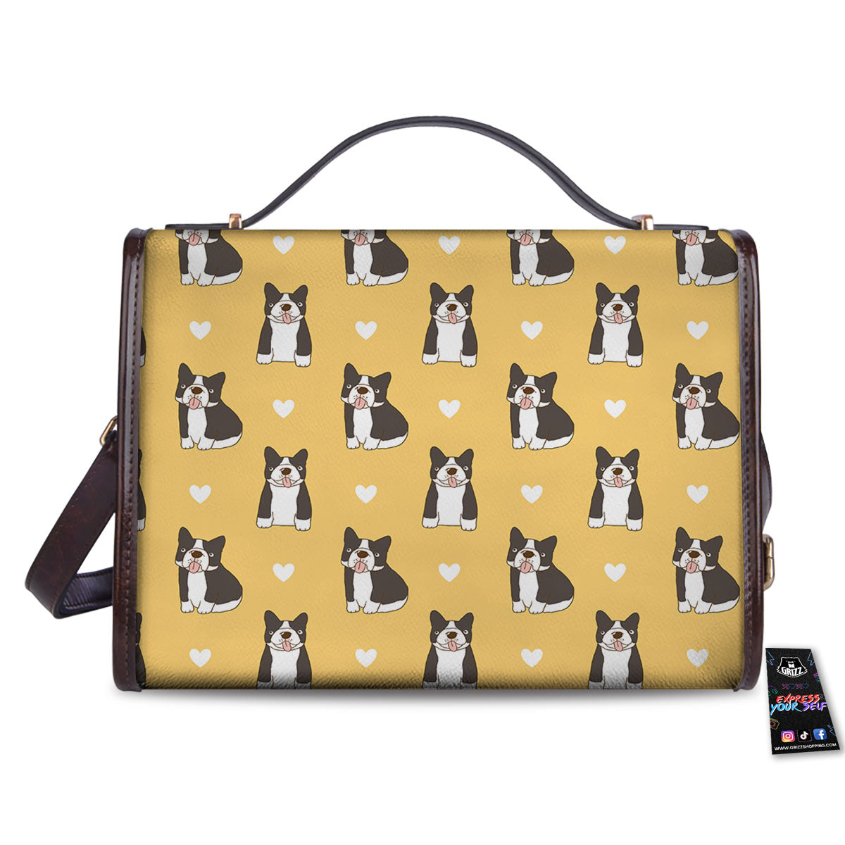 French Bulldog Lovely Print Pattern Women's Satchel Bag-grizzshop
