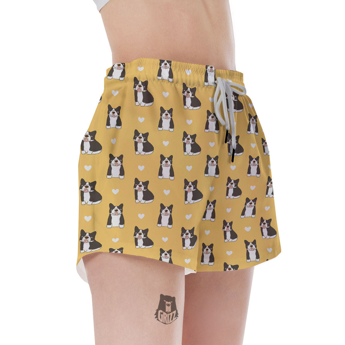 French Bulldog Lovely Print Pattern Women's Shorts-grizzshop