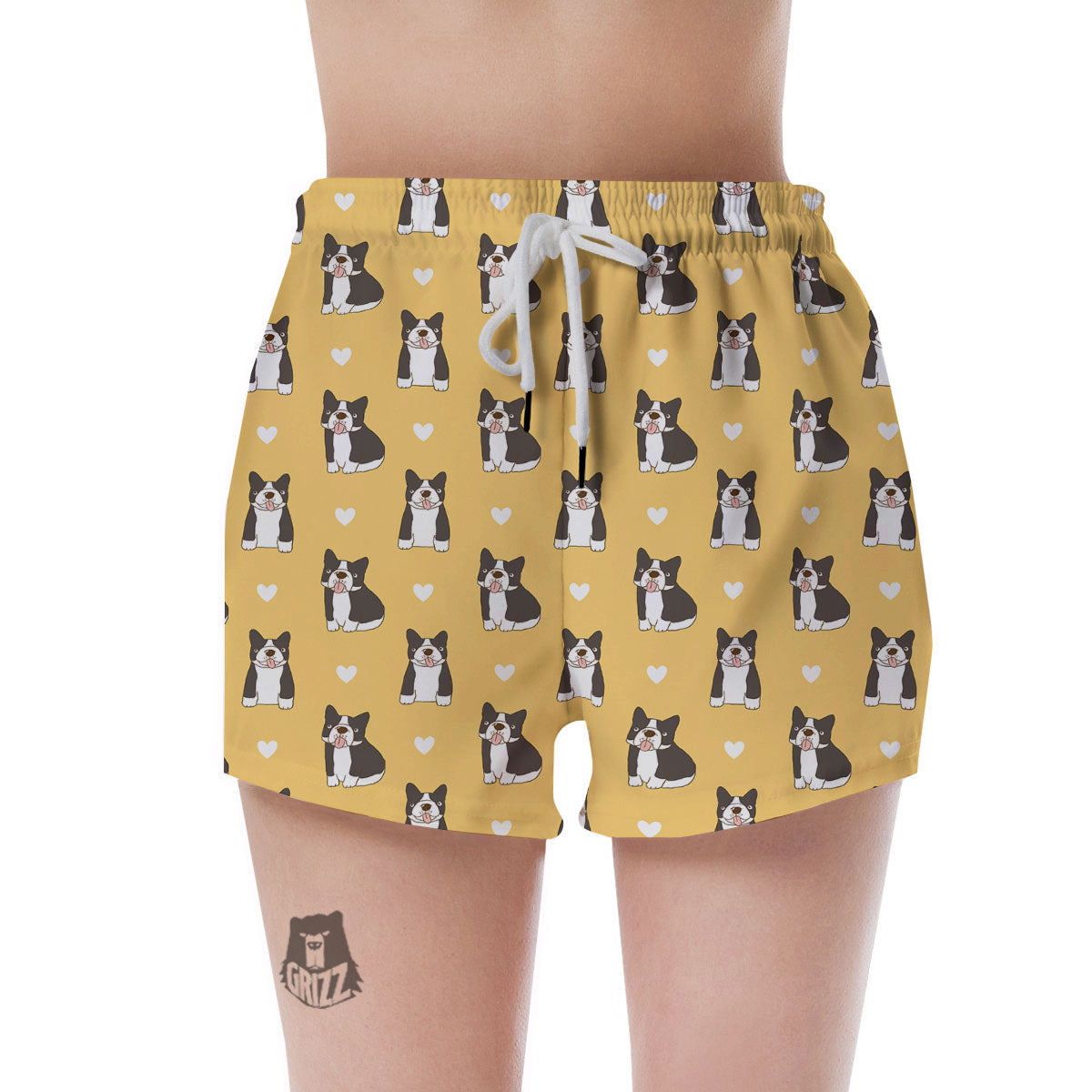 French Bulldog Lovely Print Pattern Women's Shorts-grizzshop