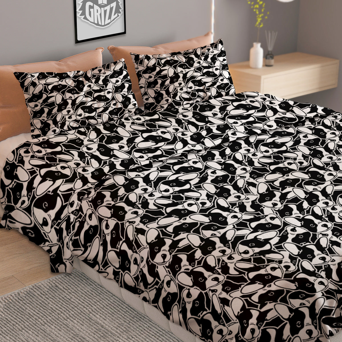 French Bulldog Puppy Cute Print Pattern Duvet Cover Bedding Set