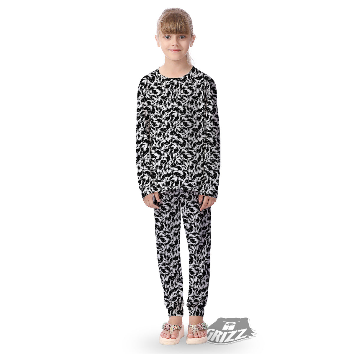 French Bulldog Puppy Cute Print Pattern Kid's Pajamas-grizzshop