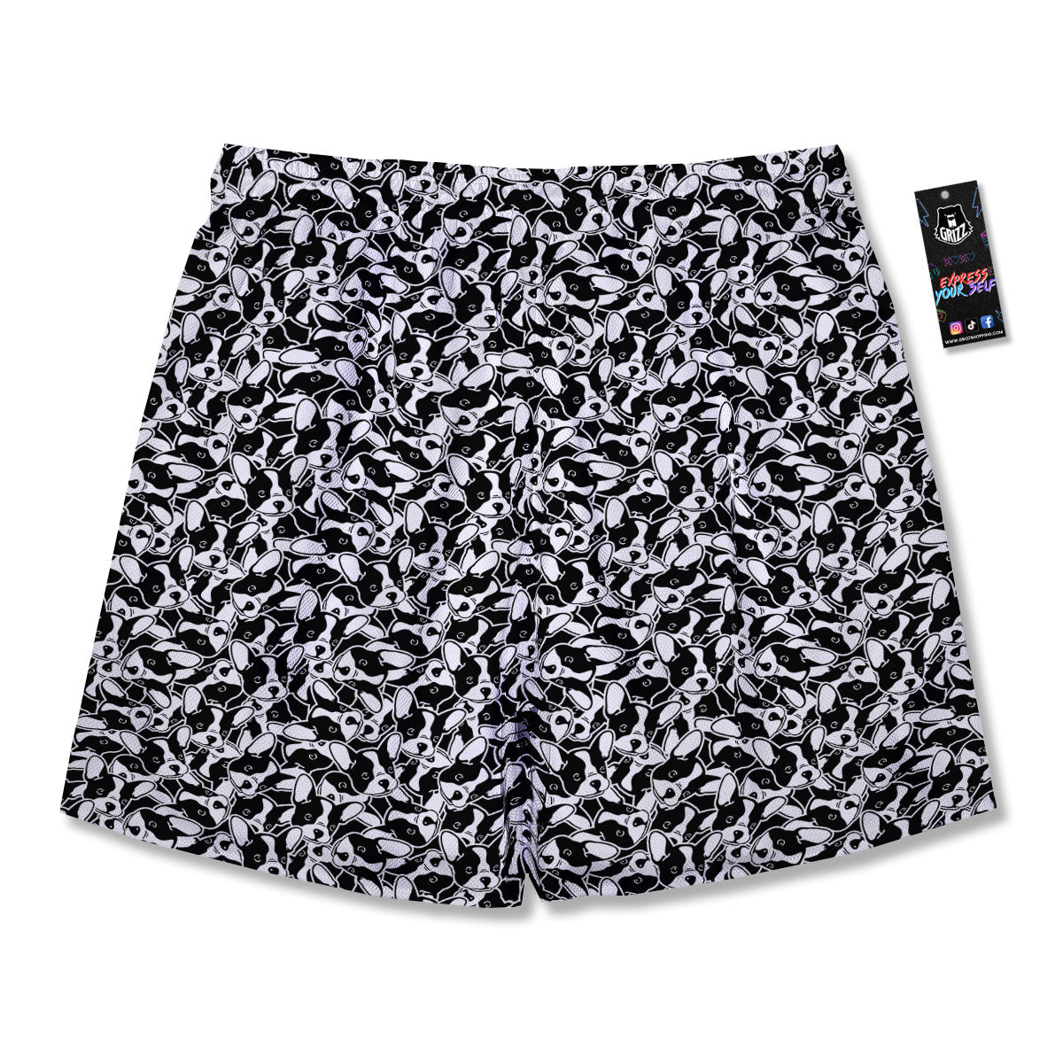 French Bulldog Puppy Cute Print Pattern Men's Running Shorts-grizzshop