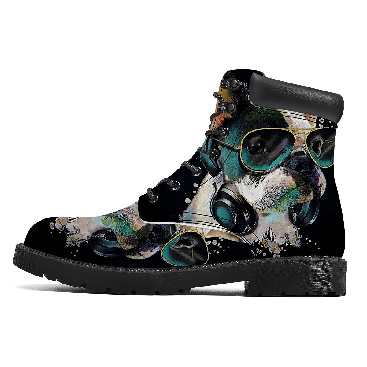 French Bulldog Puppy Watercolor Print Boots-grizzshop