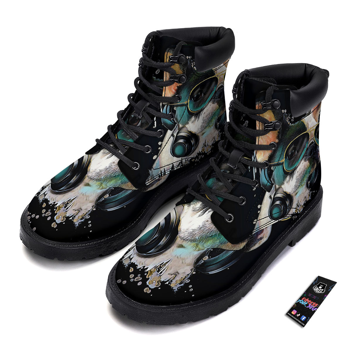 French Bulldog Puppy Watercolor Print Boots-grizzshop