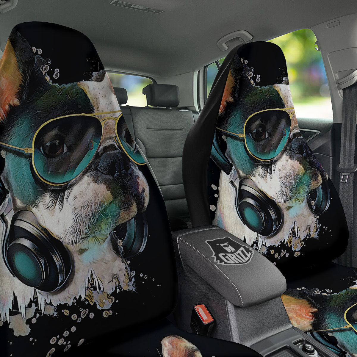 French Bulldog Puppy Watercolor Print Car Seat Covers-grizzshop