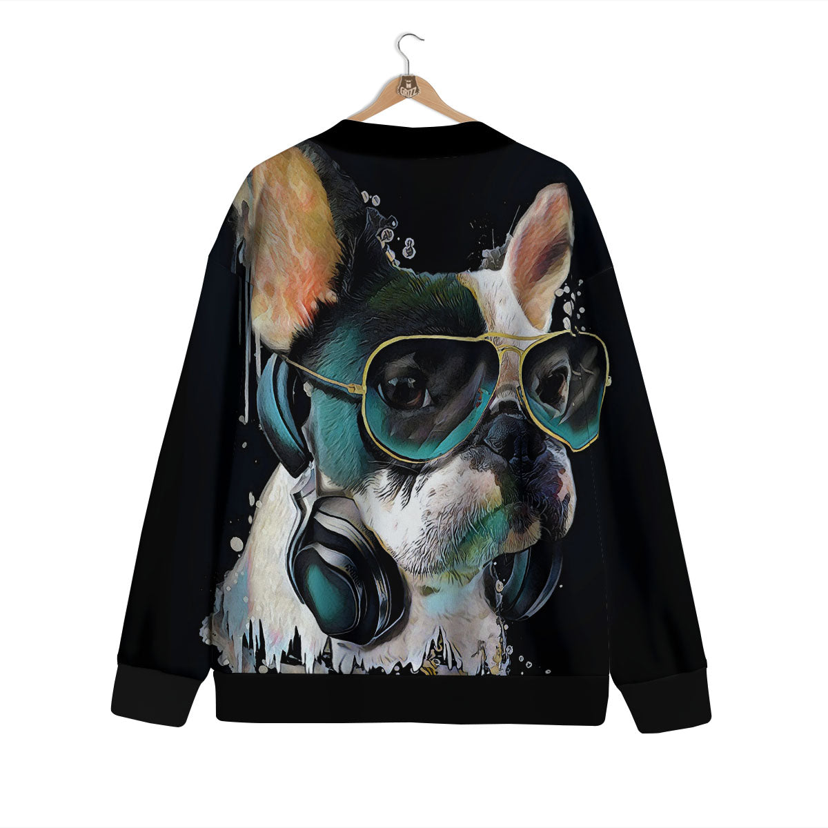 French Bulldog Puppy Watercolor Print Cardigan-grizzshop