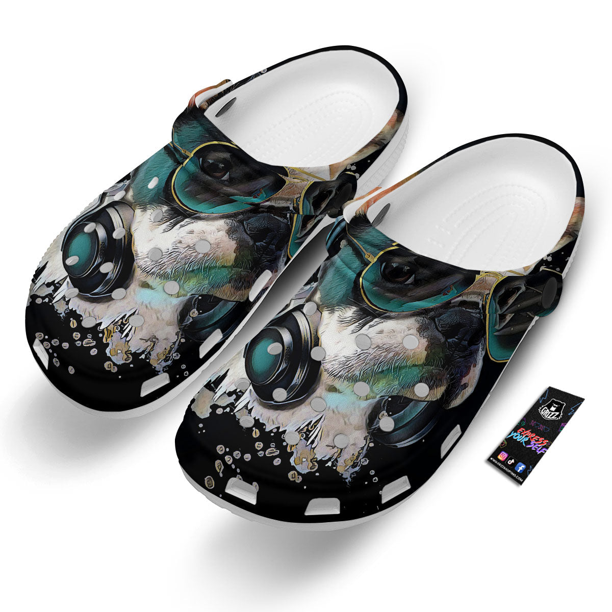 French Bulldog Puppy Watercolor Print Clog-grizzshop