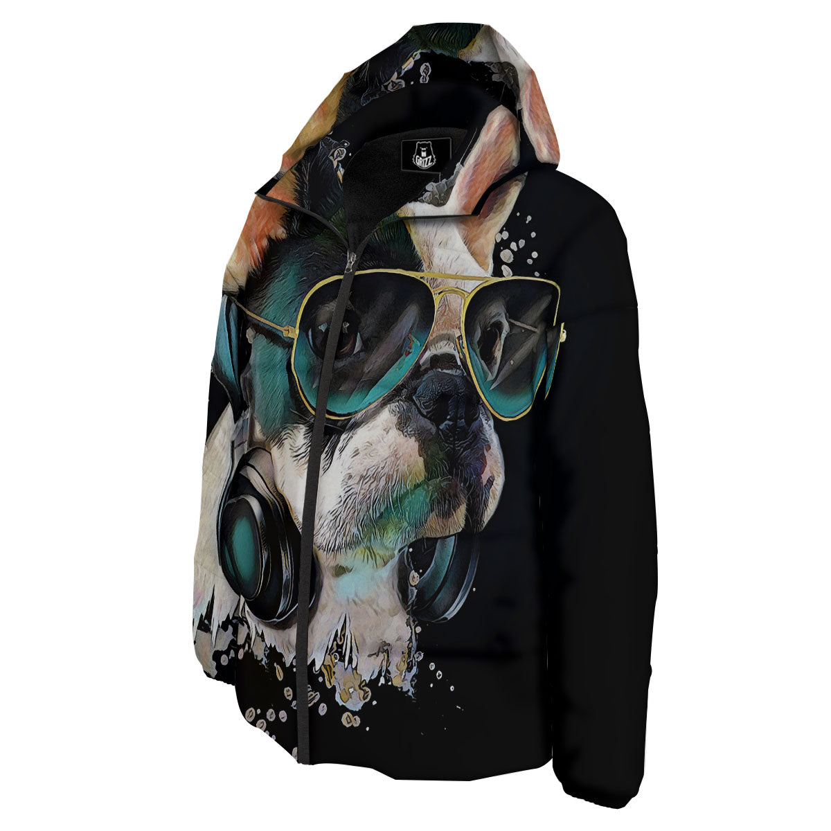 French Bulldog Puppy Watercolor Print Down Jacket-grizzshop