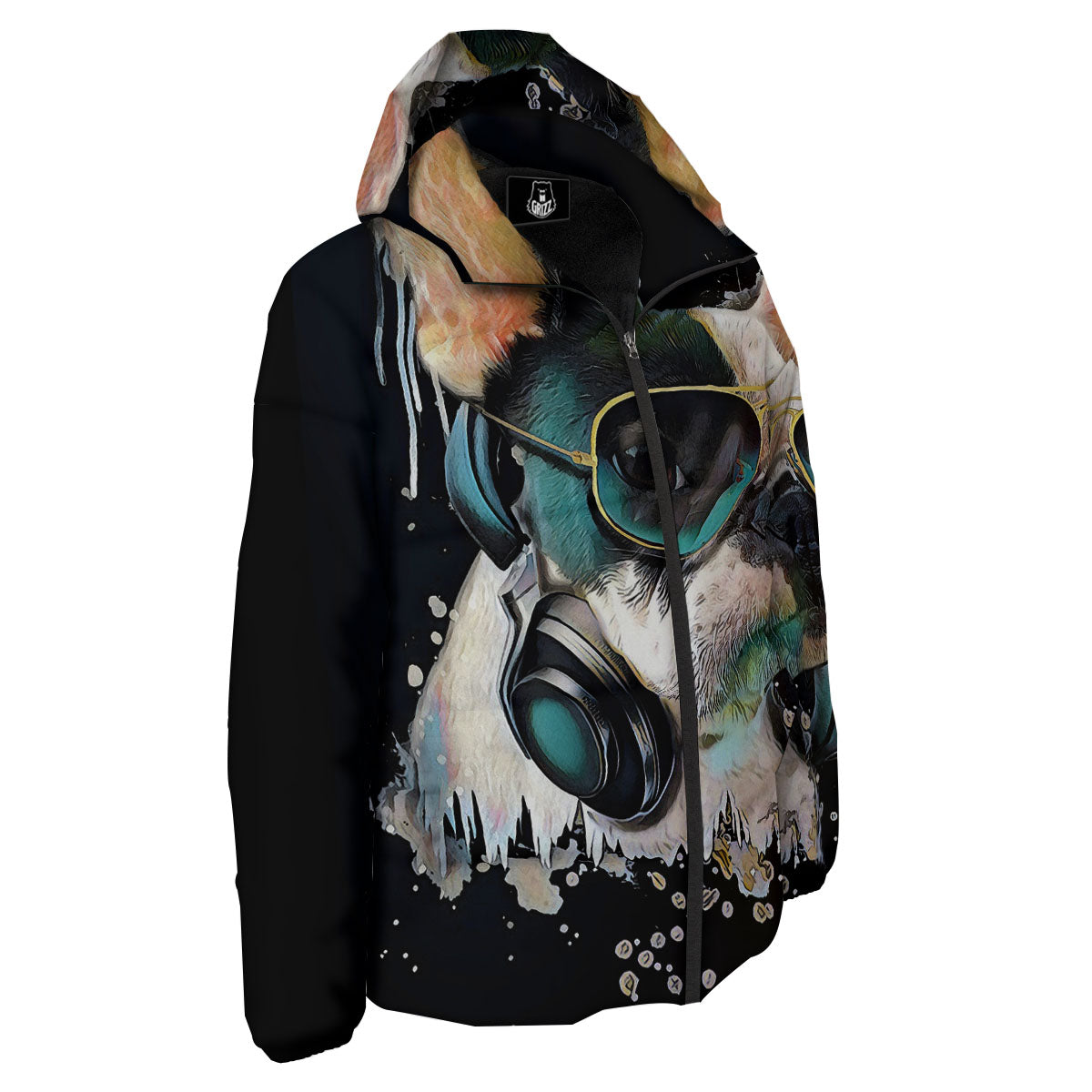 French Bulldog Puppy Watercolor Print Down Jacket-grizzshop