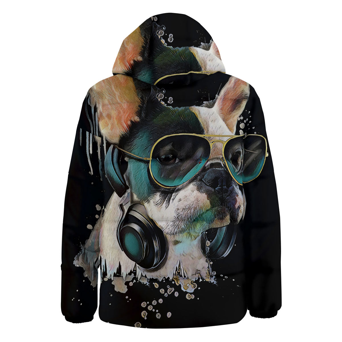 French Bulldog Puppy Watercolor Print Down Jacket-grizzshop