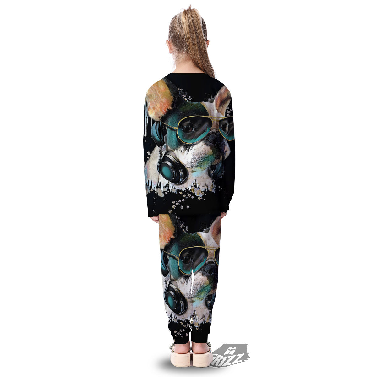 French Bulldog Puppy Watercolor Print Kid's Pajamas-grizzshop